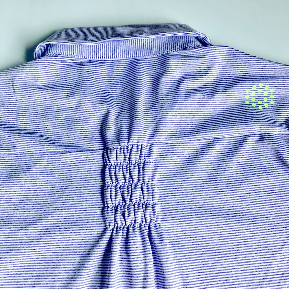 PUMA Golf Polo Dry Cell Micro Strip Active Tee Shirt Purple Large Women’s - Picture 6 of 16
